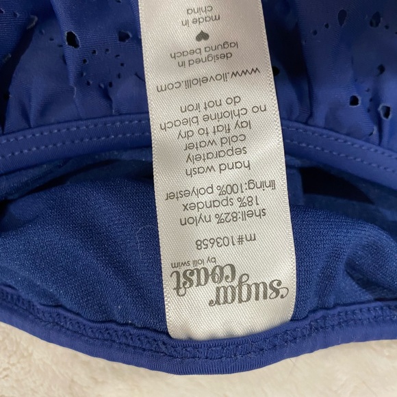 Navy ruffle high waisted bikini - Picture 3 of 4